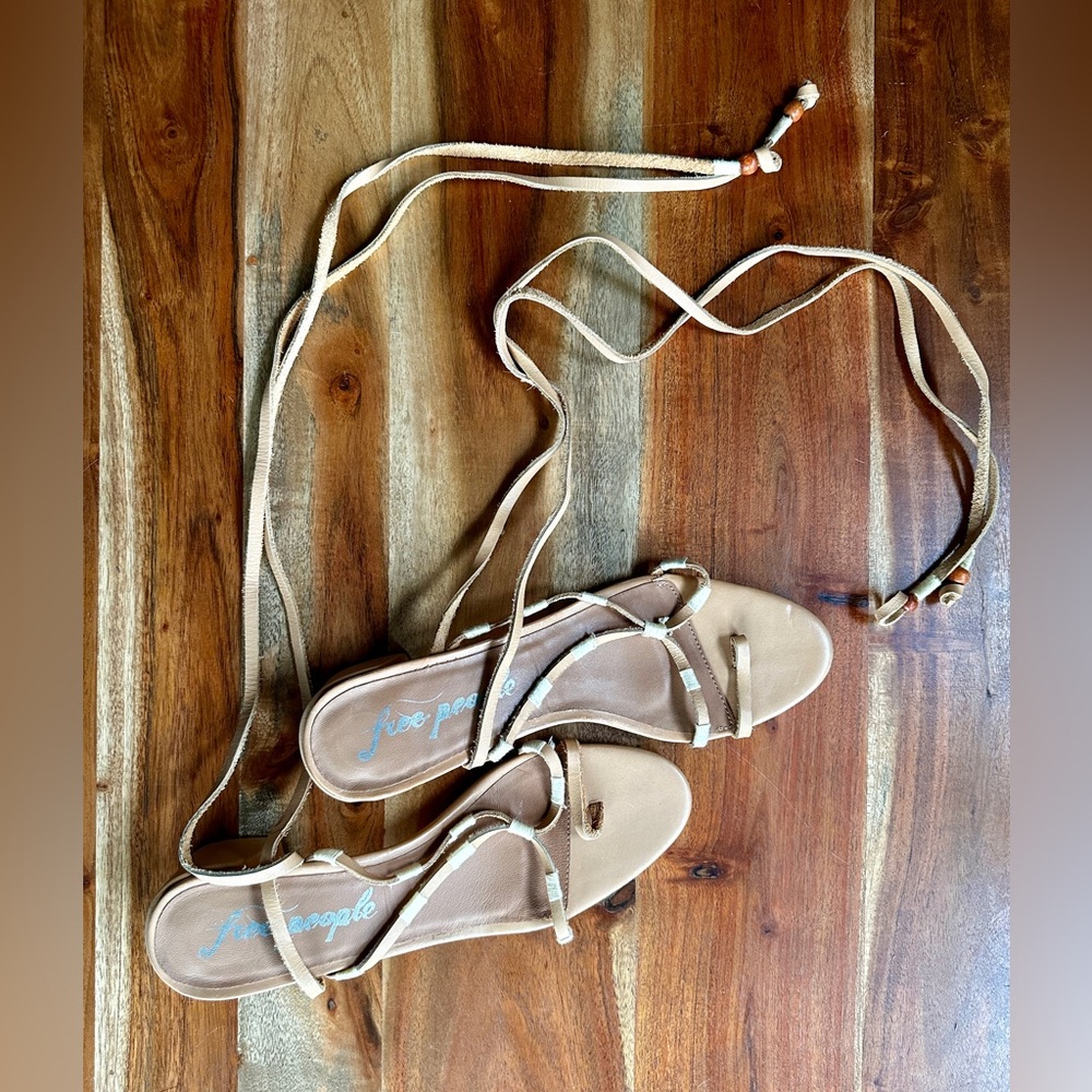 Free people toe loop wrap sandals